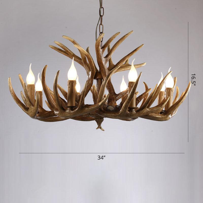 Artificial Antler Chandelier Rustic Resin Hanging Light - Rebooters