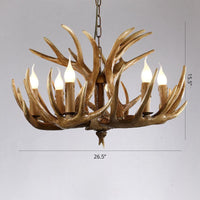 Artificial Antler Chandelier Rustic Resin Hanging Light - Rebooters