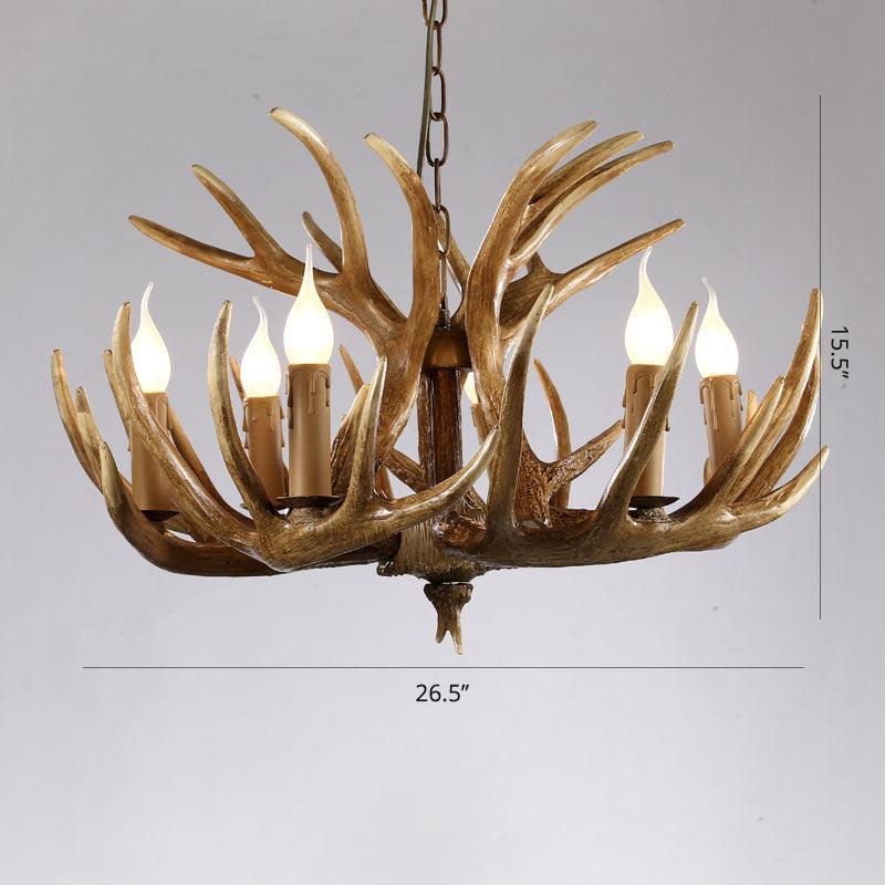 Artificial Antler Chandelier Rustic Resin Hanging Light - Rebooters