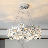 Beveled K9 Crystal Circles Chandelier Modern Stylish Lamp - Rebooters