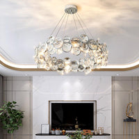 Beveled K9 Crystal Circles Chandelier Modern Stylish Lamp - Rebooters