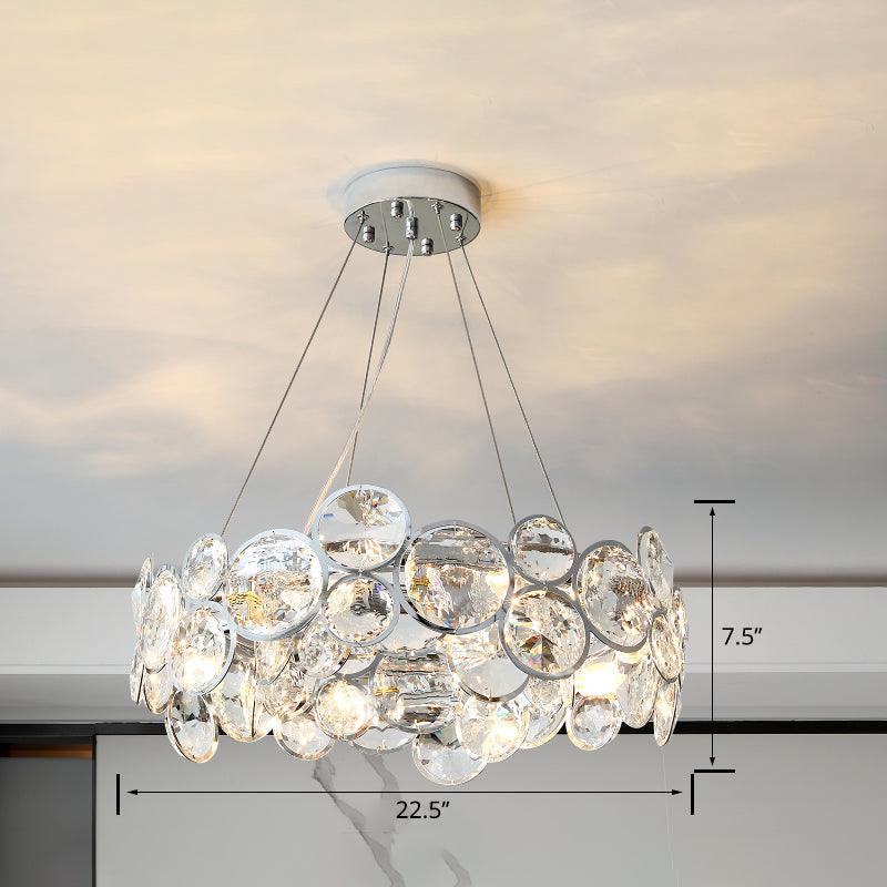 Beveled K9 Crystal Circles Chandelier Modern Stylish Lamp - Rebooters