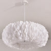 Donut Shaped Pendant Lamp Simple Style Feather Chandelier White - Rebooters