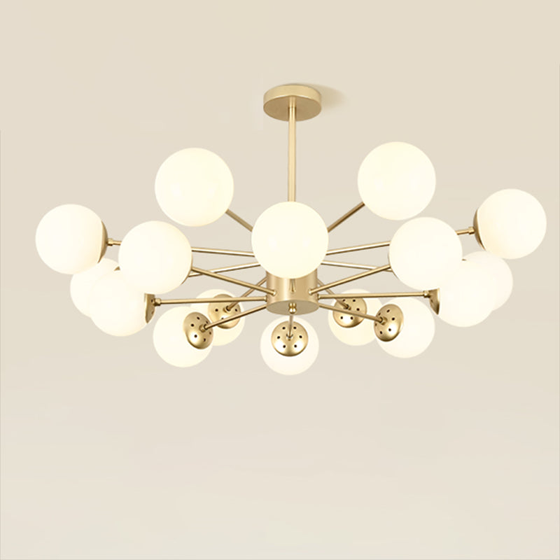 Opal Glass Radial Chandelier Postmodern Pendant Light Fixture - Rebooters