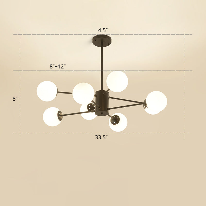 Opal Glass Radial Chandelier Postmodern Pendant Light Fixture - Rebooters