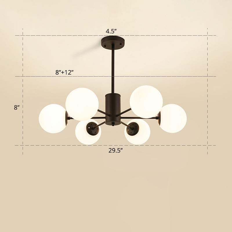 Opal Glass Radial Chandelier Postmodern Pendant Light Fixture - Rebooters