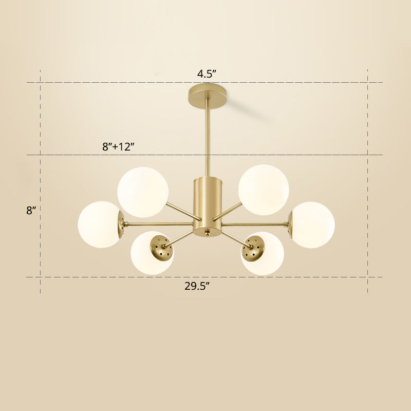 Opal Glass Radial Chandelier Postmodern Pendant Light Fixture - Rebooters