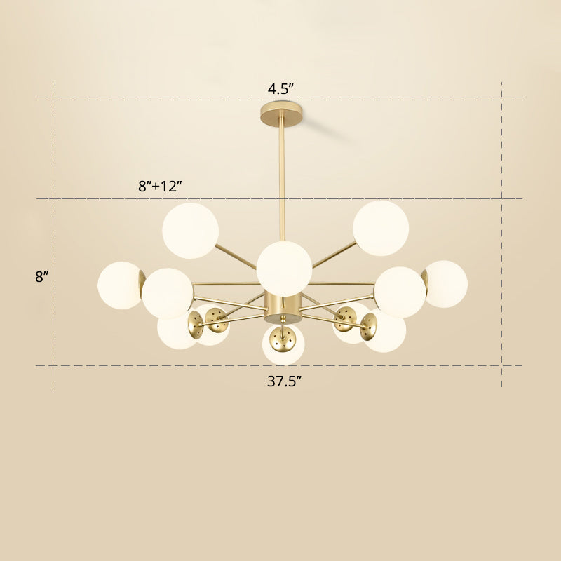 Opal Glass Radial Chandelier Postmodern Pendant Light Fixture - Rebooters