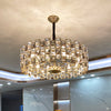 Black Drum Shaped Chandelier Pendant Minimalist Crystal Light - Rebooters