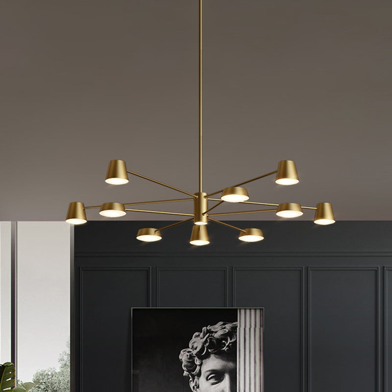 Conical Living Room Chandelier Metal Postmodern LED Light - Rebooters