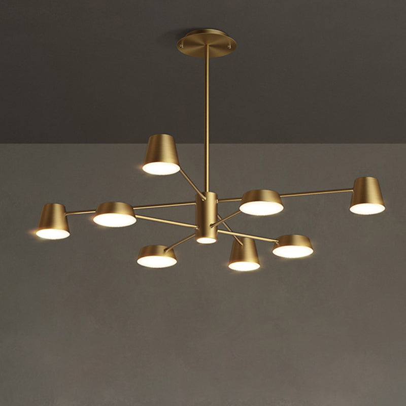 Conical Living Room Chandelier Metal Postmodern LED Light - Rebooters