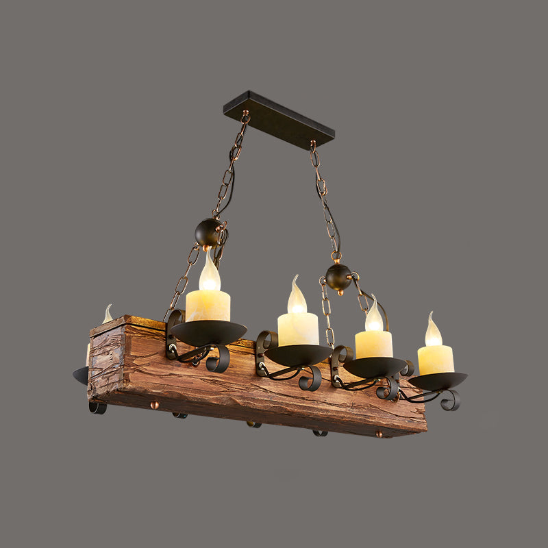 Nautical Style Lantern Chandelier Lamp Wooden Ceiling Pendant Light - Rebooters