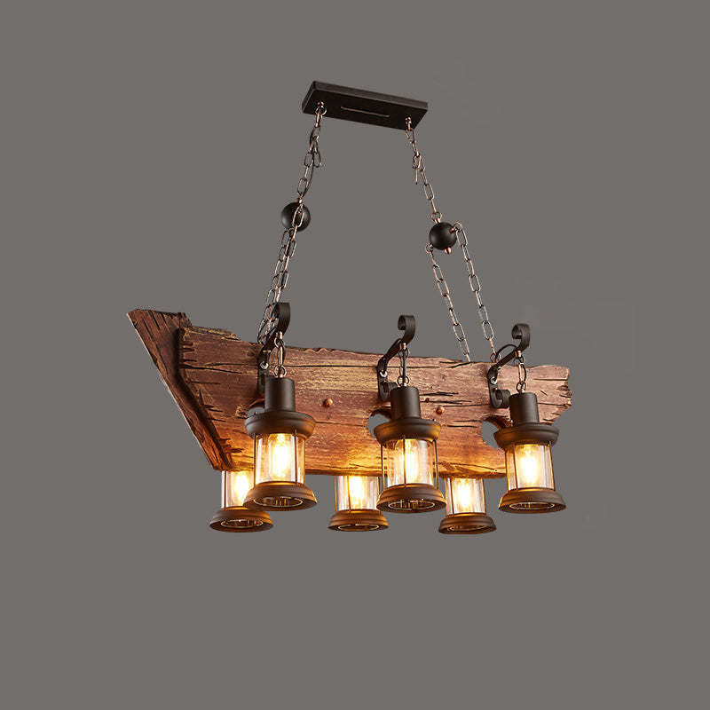 Nautical Style Lantern Chandelier Lamp Wooden Ceiling Pendant Light - Rebooters