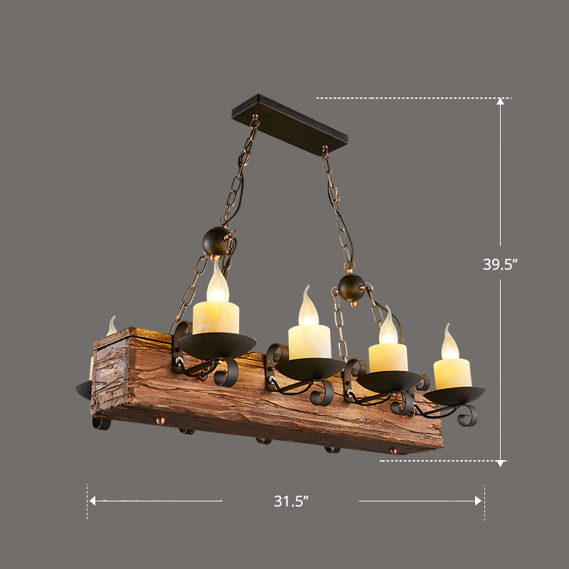 Nautical Style Lantern Chandelier Lamp Wooden Ceiling Pendant Light - Rebooters