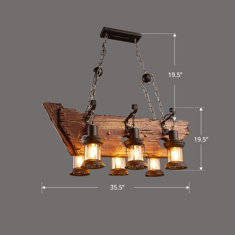 Nautical Style Lantern Chandelier Lamp Wooden Ceiling Pendant Light - Rebooters