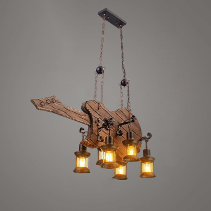 Nautical Style Lantern Chandelier Lamp Wooden Ceiling Pendant Light - Rebooters