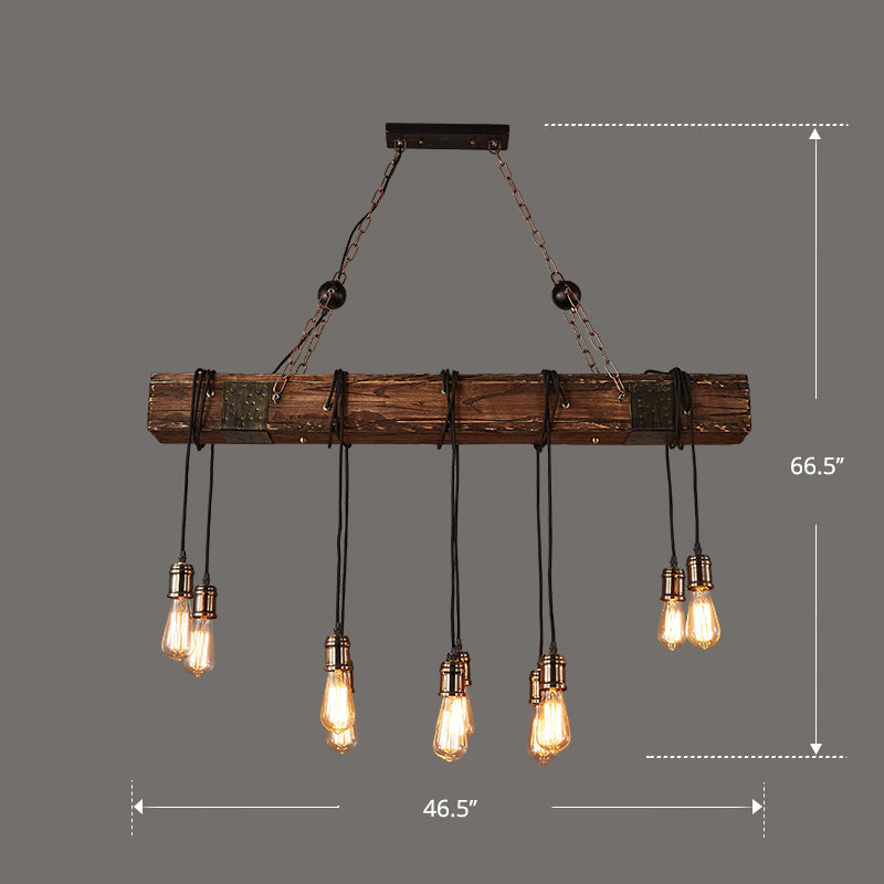 Nautical Style Lantern Chandelier Lamp Wooden Ceiling Pendant Light - Rebooters