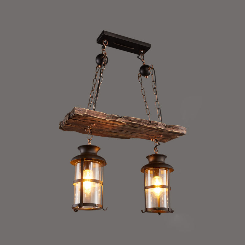 Nautical Style Lantern Chandelier Lamp Wooden Ceiling Pendant Light - Rebooters