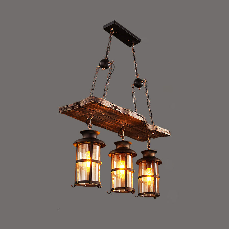 Nautical Style Lantern Chandelier Lamp Wooden Ceiling Pendant Light - Rebooters