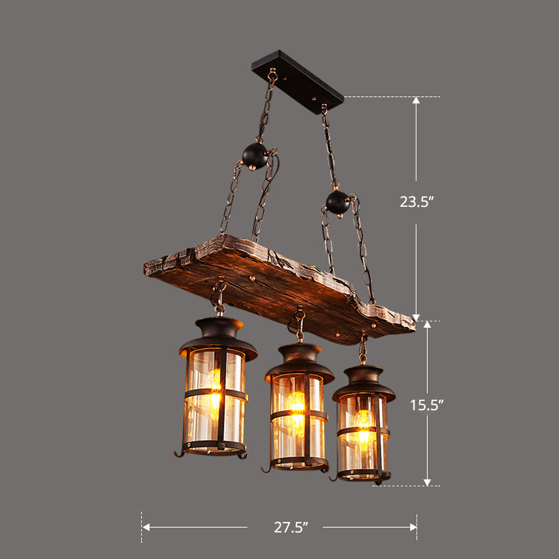 Nautical Style Lantern Chandelier Lamp Wooden Ceiling Pendant Light - Rebooters