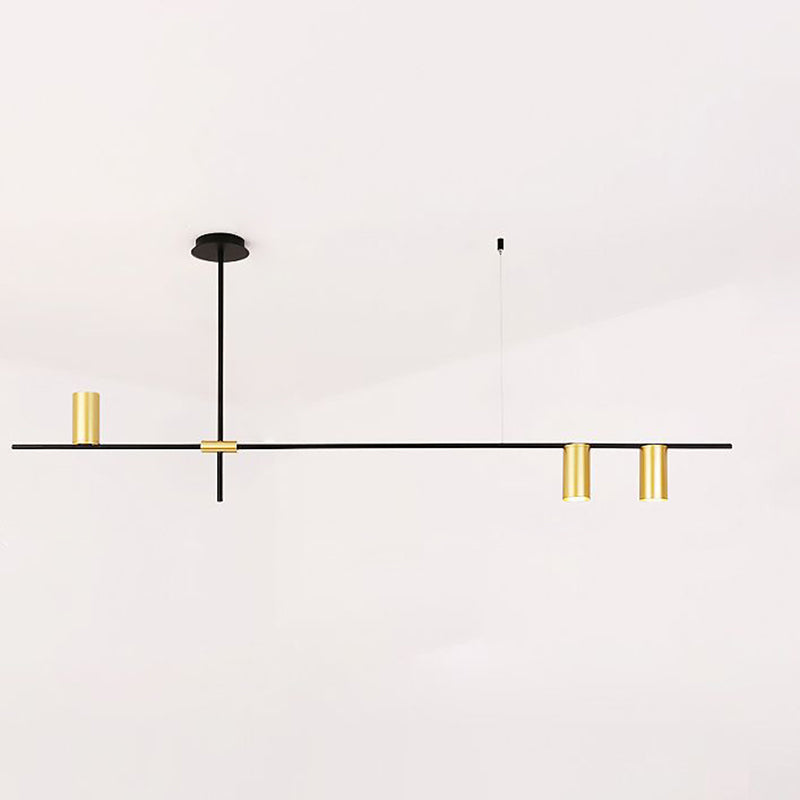 Postmodern Cross Arm Chandelier Metal Living Room Light Black Gold - Rebooters