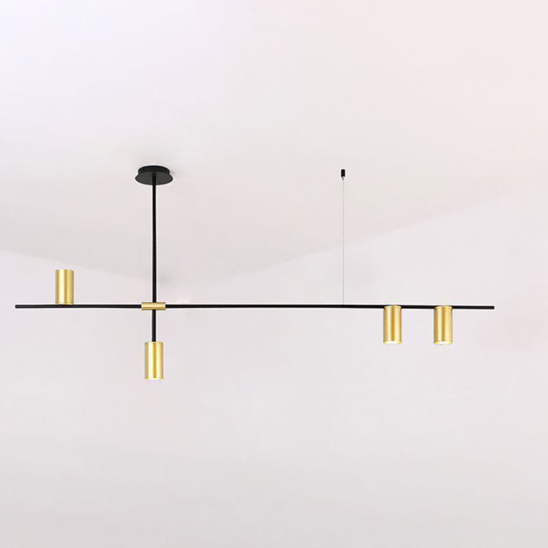 Postmodern Cross Arm Chandelier Metal Living Room Light Black Gold - Rebooters