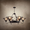 Conical Mesh Shade Chandelier Industrial Black Metallic Fixture - Rebooters