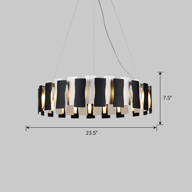 Black And White Circular Chandelier Postmodern Metal Light - Rebooters