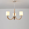 Wooden Arc Arm Up Chandelier Minimalist Brown Light Shade - Rebooters