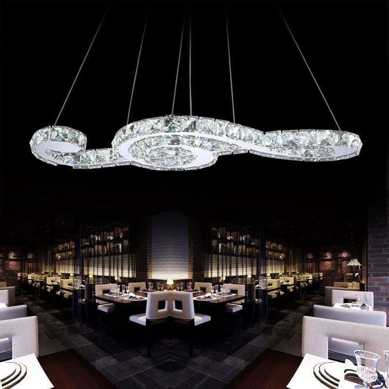 Crystal Musical Note Pendant Light Minimalist LED Chandelier - Rebooters