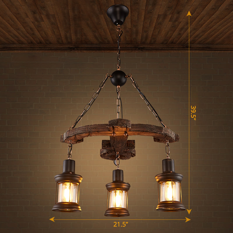 Clear Glass Lantern Suspension Lamp Nautical Living Room Chandelier - Rebooters