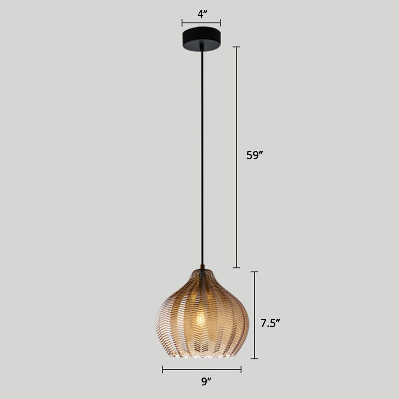 Wavy Glass Shaded Hanging Lamp Nordic Style Single Pendant Ceiling Light - Rebooters