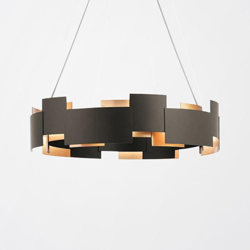 Splicing Metal Pendant Chandelier Postmodern Black Gold Light - Rebooters