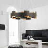 Splicing Metal Pendant Chandelier Postmodern Black Gold Light - Rebooters