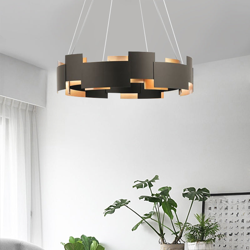 Splicing Metal Pendant Chandelier Postmodern Black Gold Light - Rebooters