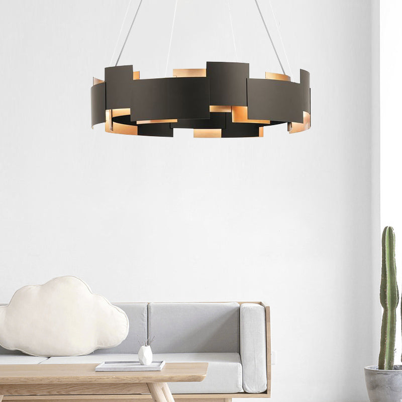 Splicing Metal Pendant Chandelier Postmodern Black Gold Light - Rebooters