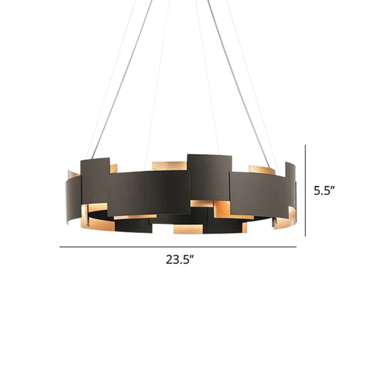 Splicing Metal Pendant Chandelier Postmodern Black Gold Light - Rebooters