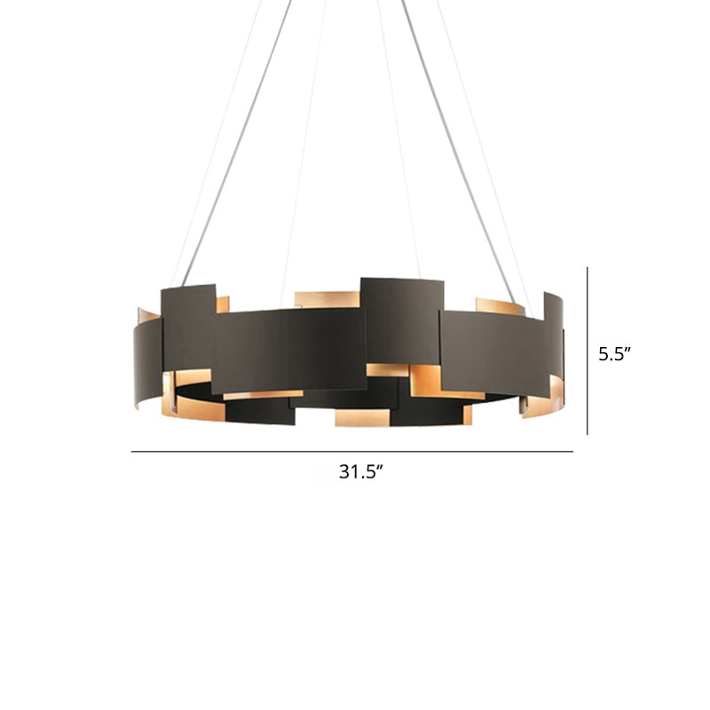 Splicing Metal Pendant Chandelier Postmodern Black Gold Light - Rebooters