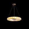 Gold Ring Shaped Chandelier Simple Crystal Embedded LED Pendant Light - Rebooters