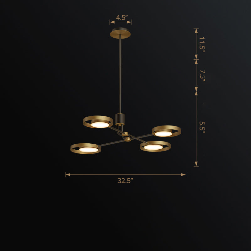 Brass Molecular Hanging Lamp Postmodern LED Chandelier Light - Rebooters