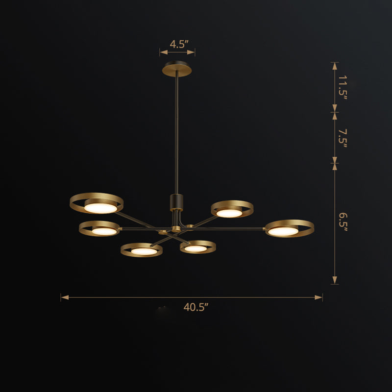 Brass Molecular Hanging Lamp Postmodern LED Chandelier Light - Rebooters