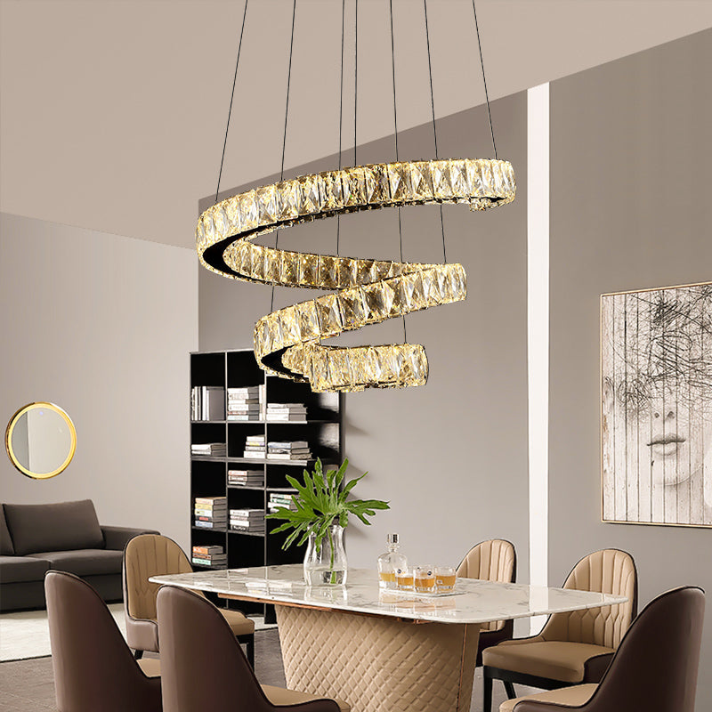 Crystal Inlaid Spiral Chandelier Pendant Light Simplicity - Rebooters