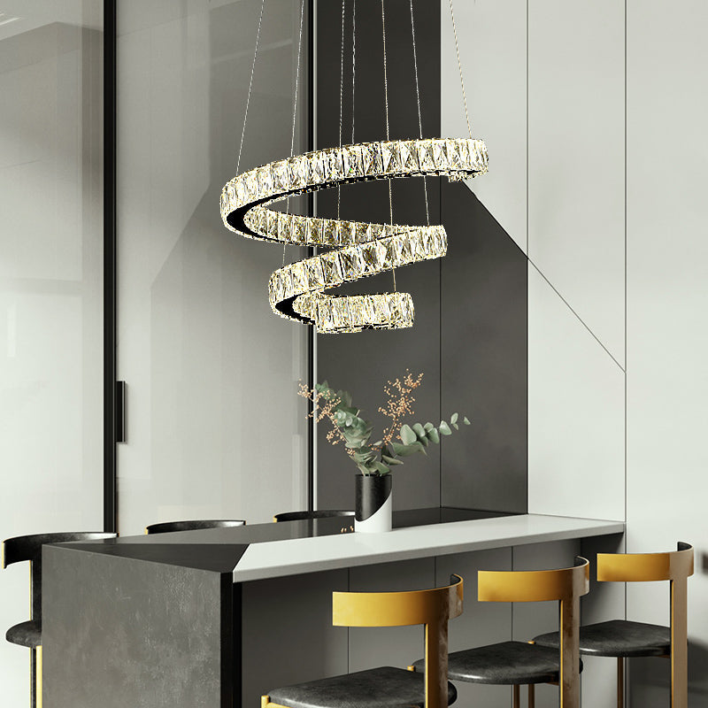 Crystal Inlaid Spiral Chandelier Pendant Light Simplicity - Rebooters