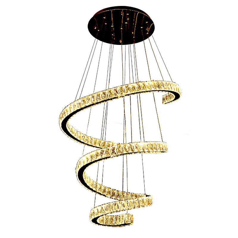 Crystal Inlaid Spiral Chandelier Pendant Light Simplicity - Rebooters