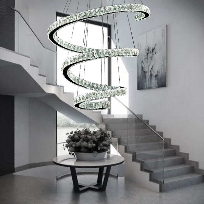 Crystal Inlaid Spiral Chandelier Pendant Light Simplicity - Rebooters