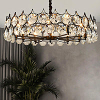 Beveled Cut Crystal Bead Hanging Lamp Postmodern Chandelier - Rebooters