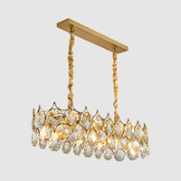Beveled Cut Crystal Bead Hanging Lamp Postmodern Chandelier - Rebooters