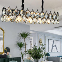 Beveled Cut Crystal Bead Hanging Lamp Postmodern Chandelier - Rebooters