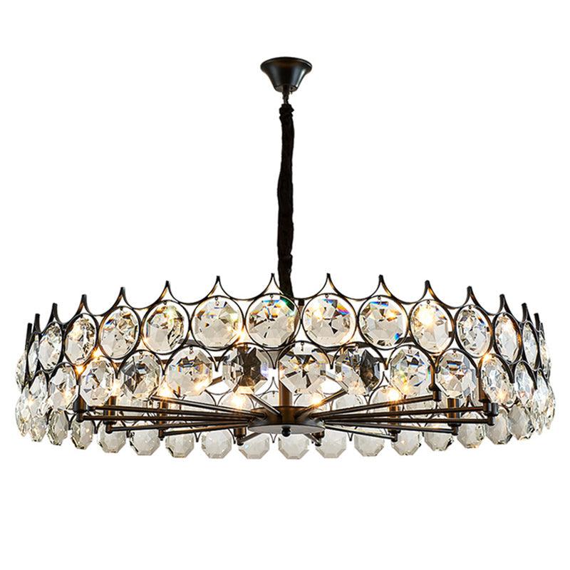 Beveled Cut Crystal Bead Hanging Lamp Postmodern Chandelier - Rebooters