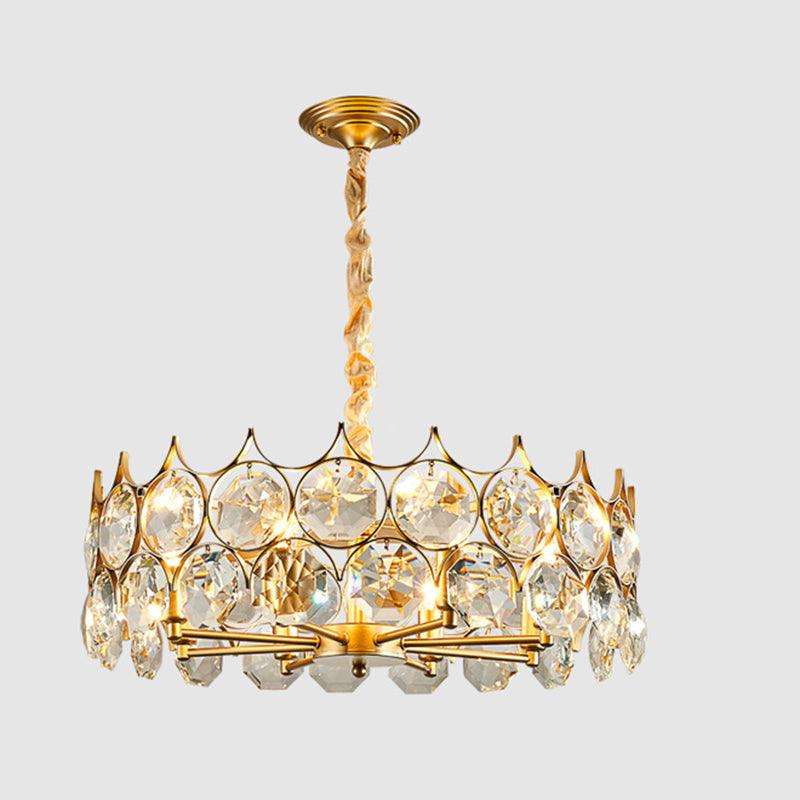 Beveled Cut Crystal Bead Hanging Lamp Postmodern Chandelier - Rebooters